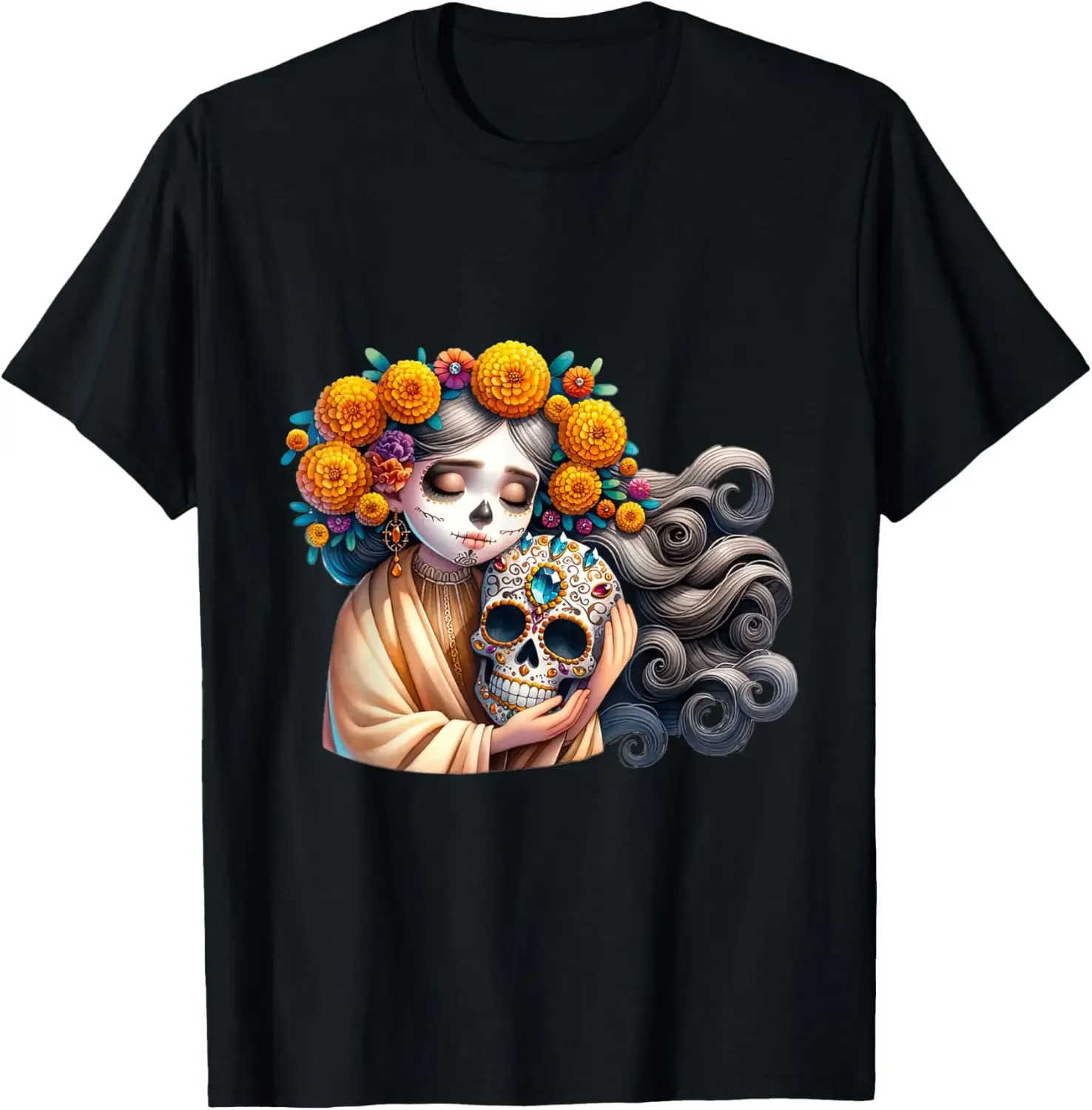 Dia De Los Muertos Mexico Sugar Skull Catrina T-Shirt