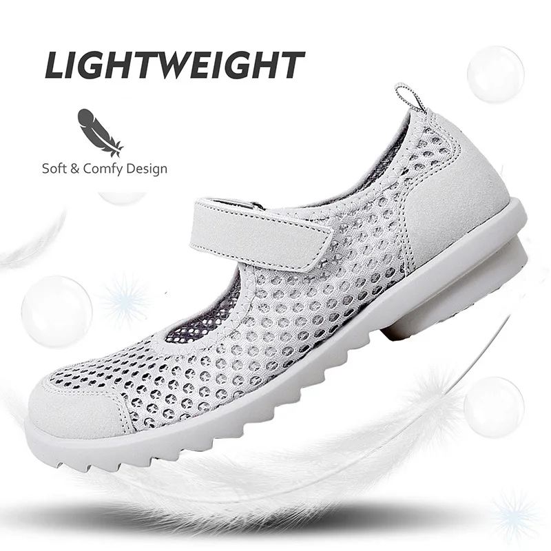 

New Summer Women Shoes 2022 Breathable Mesh Casual Sneakers Women Increased Soft Bottom Nurse Shoes Large Size Ladies Shoes