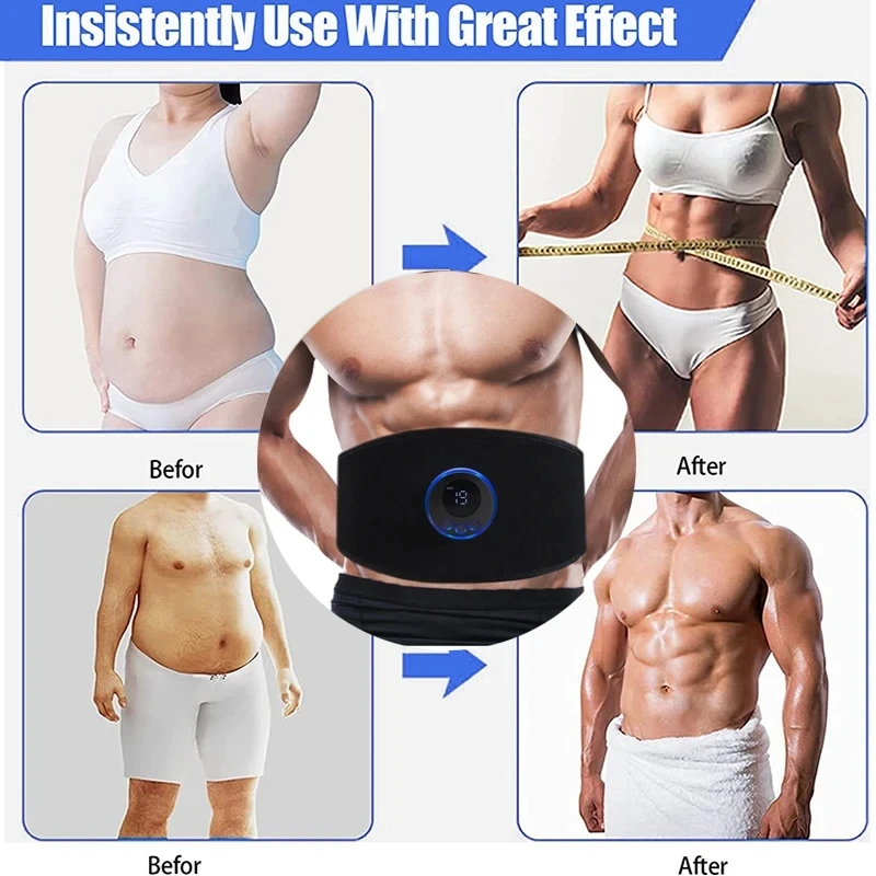 Электрический Тонизирующий Пояс Для Брюшного Пресса Мужчин И Женщин USB-зарядка