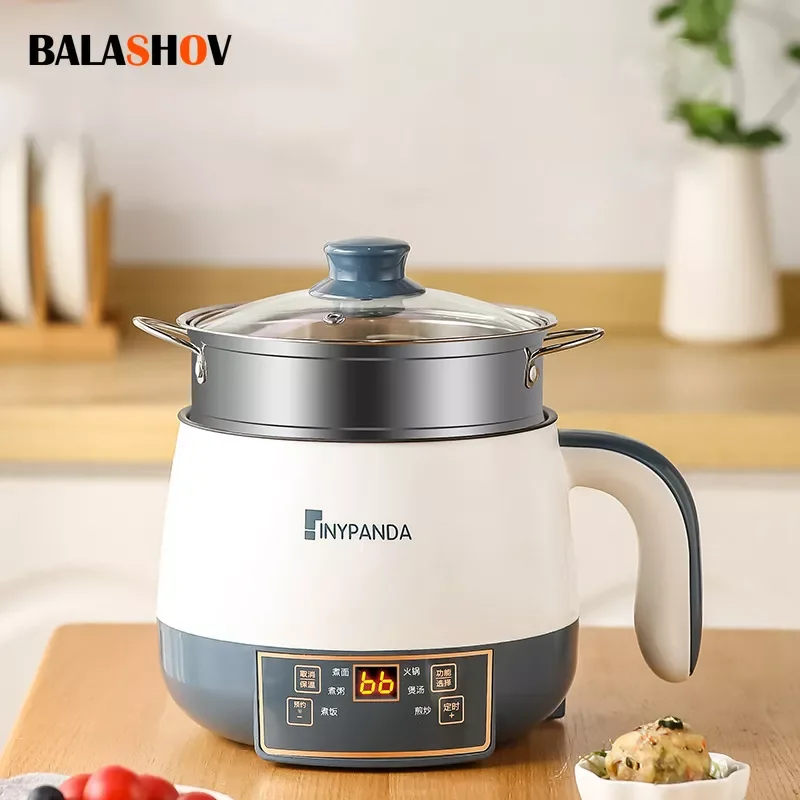 

220V multifunctional Cooking Machine Household Single/Double Layer Hot Pot Non-stick Pan Rice Cookers Student Dormitory
