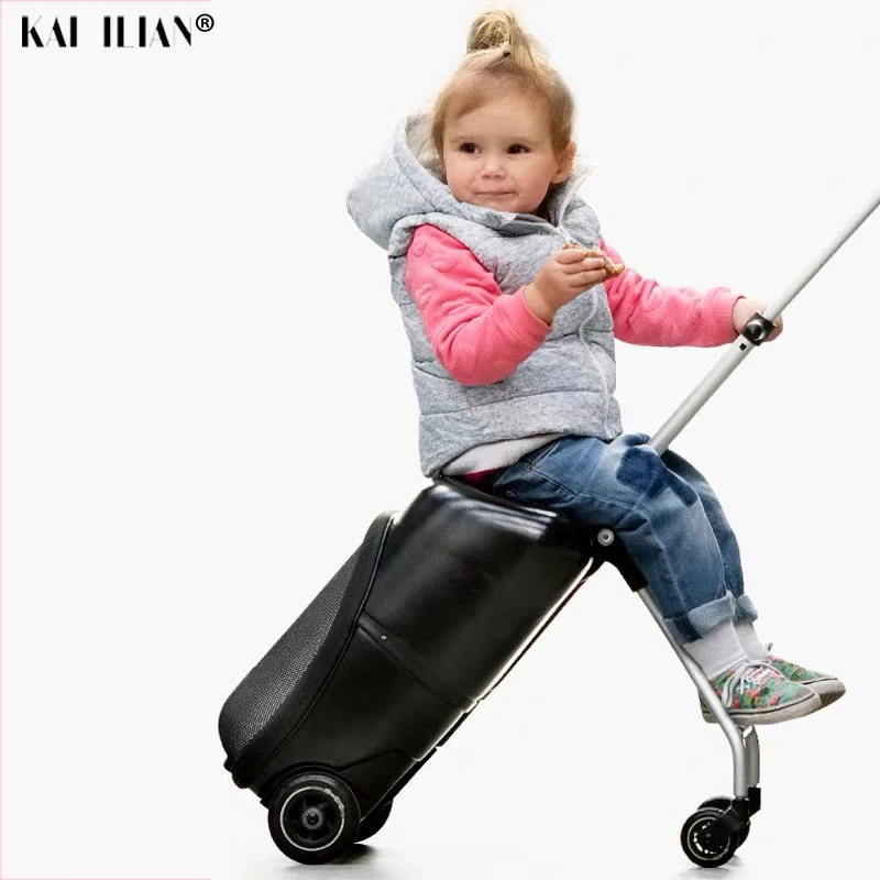 

new Lazy rolling luggage cabin travel suitcase kid trolley case on wheels for baby luggage car can sit carry-ons trolley box