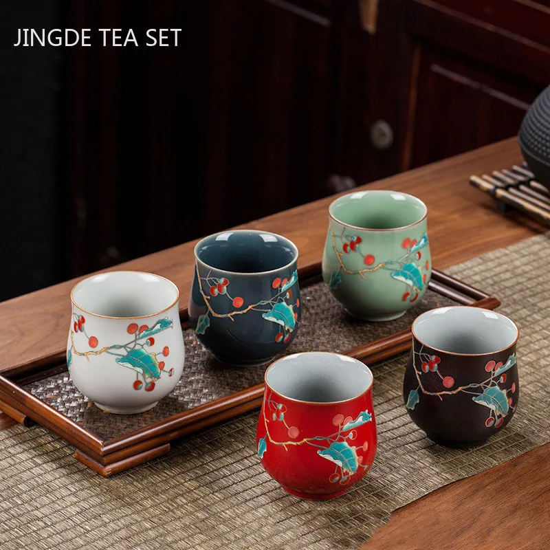 

Изысканная керамическая чайная чашка, фарфоровая чайная чашка ручной работы из селадона, набор чайных чашек, домашняя посуда для напитков, ...