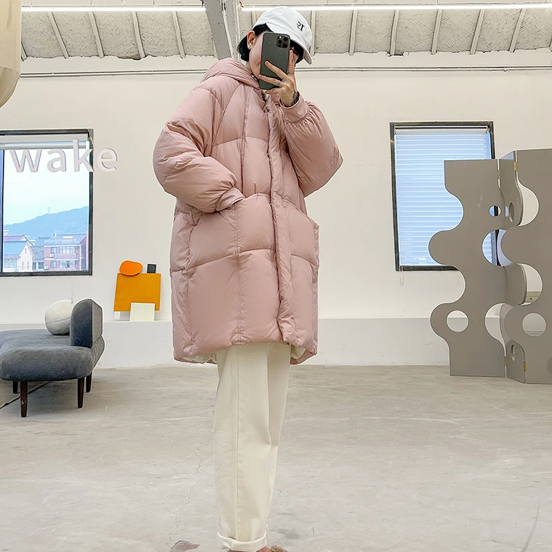 2021 Autumn and Winter New Fashion Hooded Long Sleeve Thickening Age Reduction Korean Version Loose Mid-length Female Trend