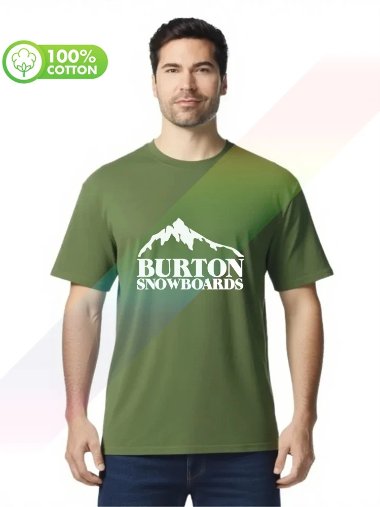 Фото Мужская футболка из 100% хлопка с круглым вырезом и короткими рукавами Burton Snowboards, размеры S-XXXL №2
