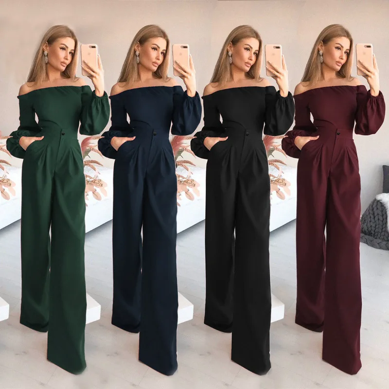 The new spring and summer 2022 women's new jumpsuits word cultivate one's morality pants, long sleeve