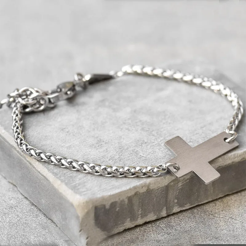

Браслет из нержавеющей стали с надписью «Cross Name»