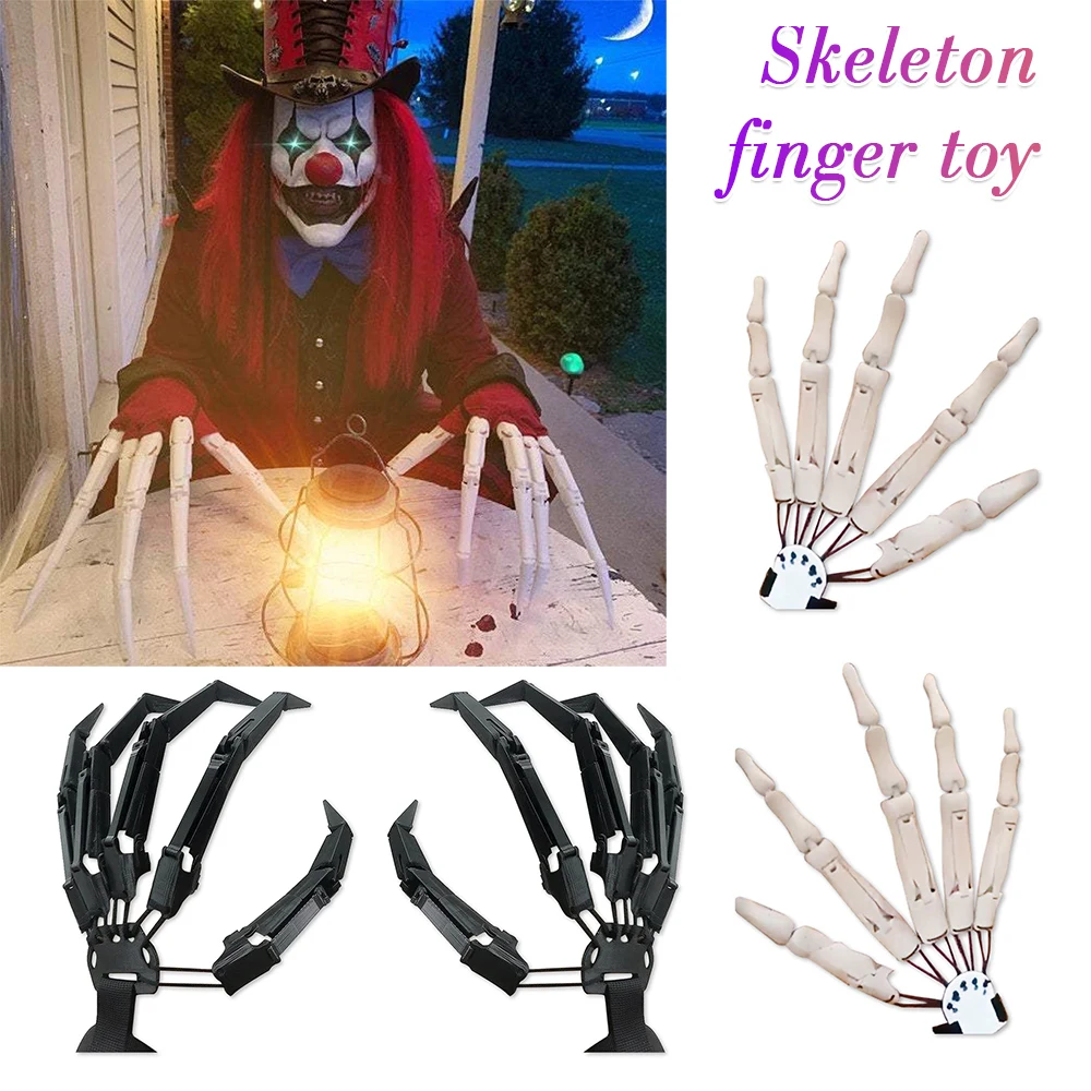 

New Halloween Decoration Articulated Fingers Flexible Joint Finger Halloween Party Cosplay Costume Props Horror Ghost Claw Glove