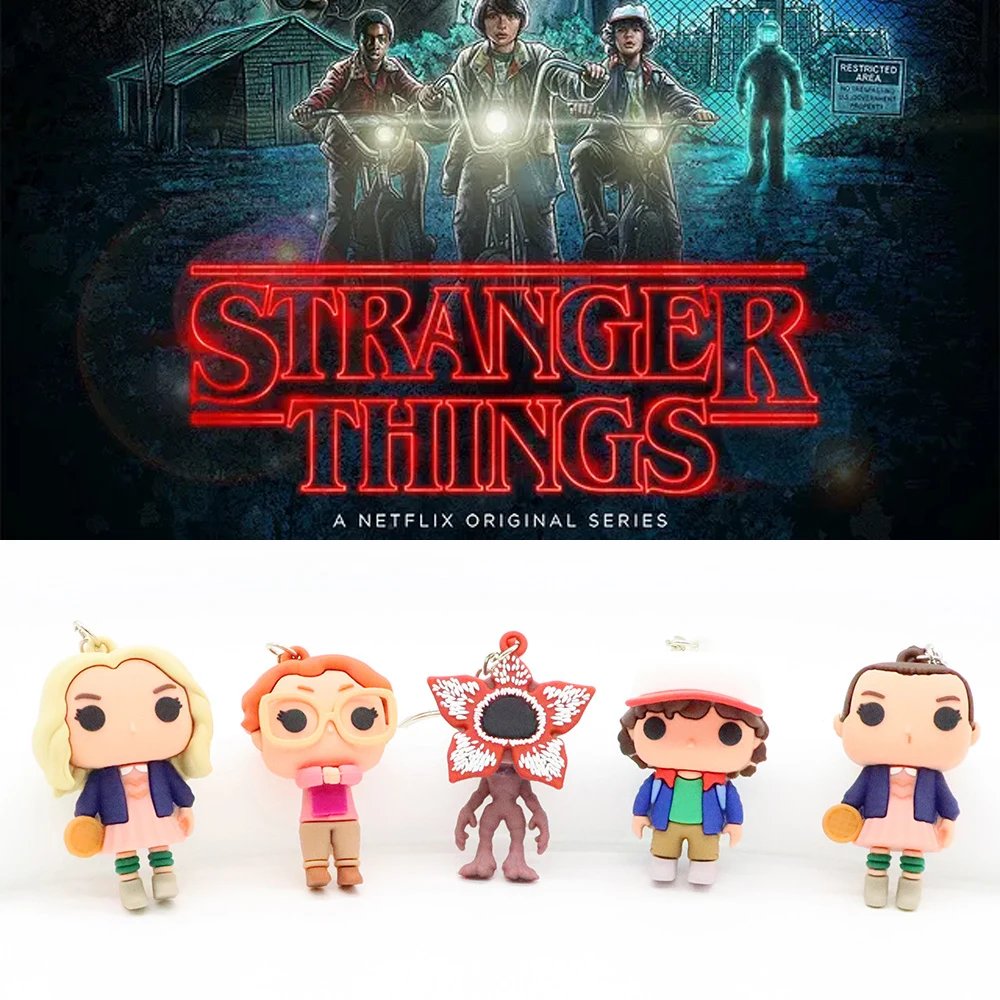 

Stranger Things New Keychain Action Figure Toys Figure Eleven Dustin Henderson Eggos Demogorgon Model Vinyl Dolls Keyring