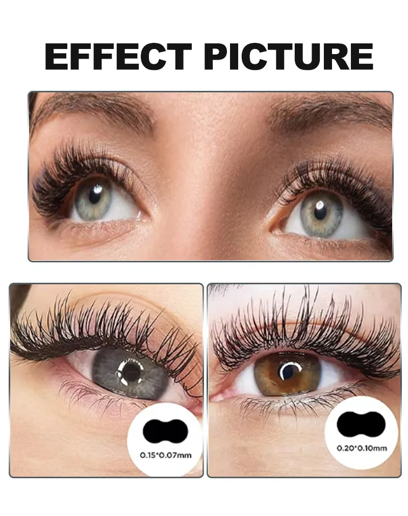 Орхидея Красота Плоские Эллипсы Wimper Matte Pure Zwarte Kleur Superzachteembali Koma Wimperverlenging Platte Wimpers