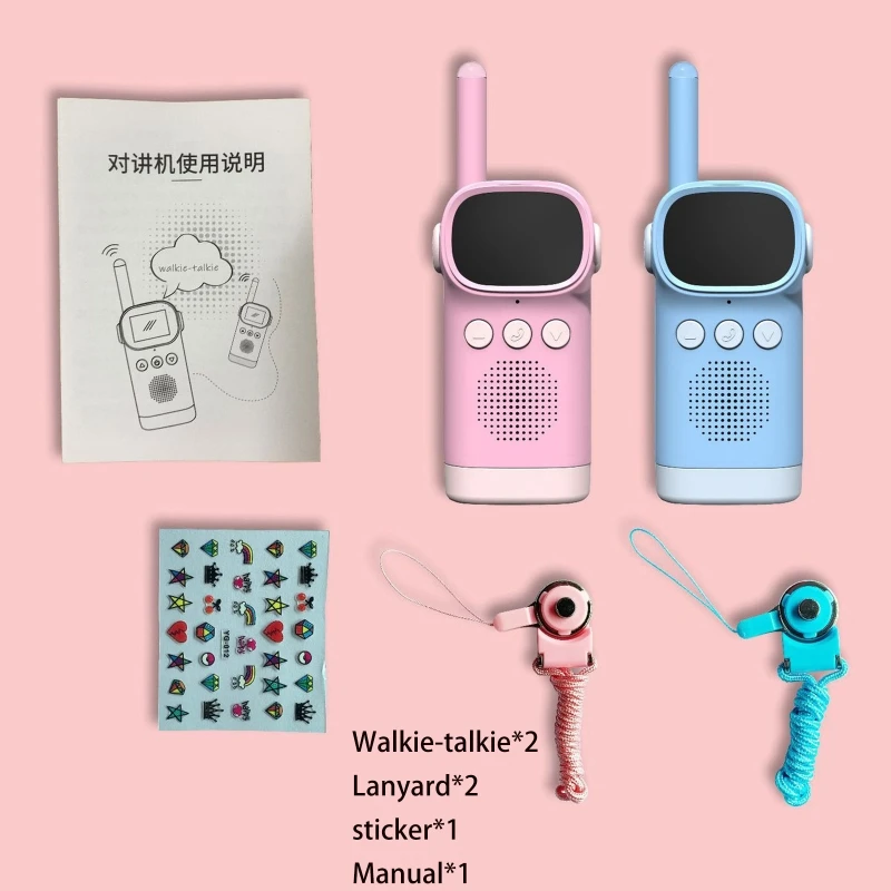 Mini Cute Wireless for Smart Kids' Walkie Talkies Parents-Child 2 Way Radio Toy Gift Fits for 1-3 for KM of Intercom Dis