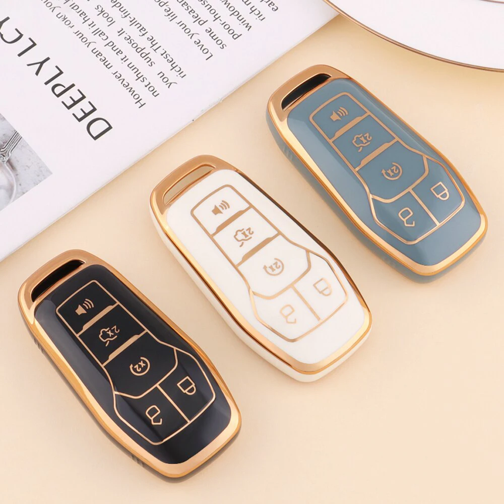 

TPU Car Smart Key Cover Case Bag Shell Holder For Ford Fusion Fiesta Mondeo Mustang F-150 Explorer Edge 2015~2018 Accessories