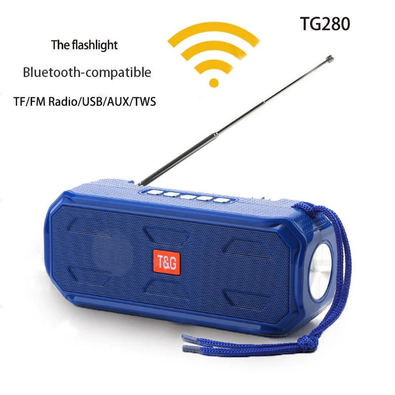 Портативный Bluetooth-динамик с поддержкой солнечной зарядки, стерео сабвуфер с супер басами, TWS радиоприемник с фонариком