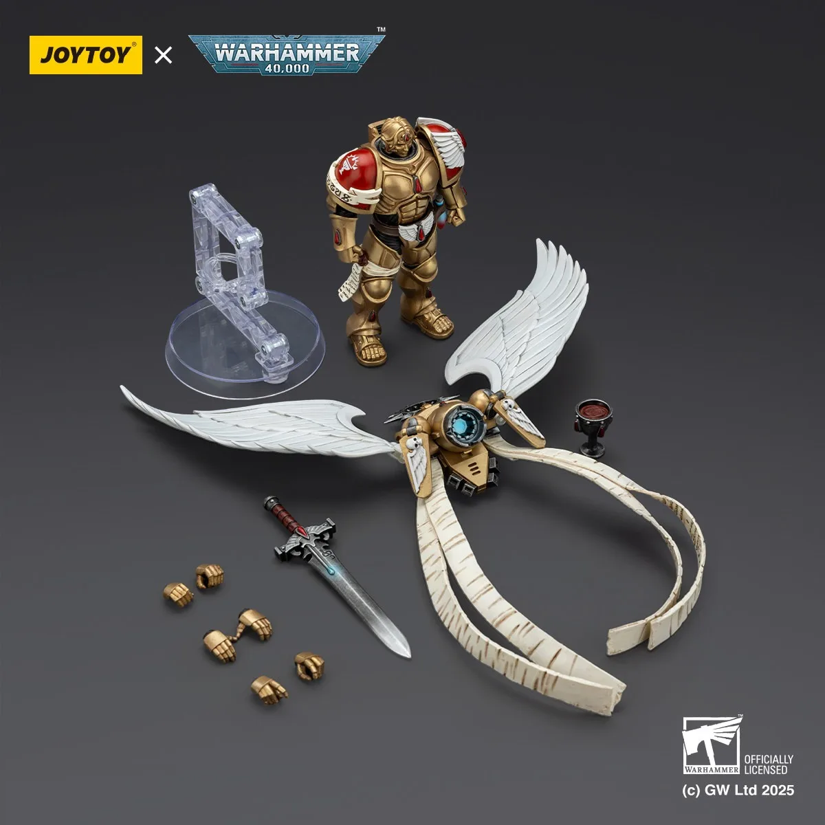 Фото Фигурки JOYTOY Warhammer 40k 1/18: Blood Angels The Sanguinor с мечом Encarmine Broadsword, модель-игрушка, подарок для мальчиков, 3,75 дюйма №5