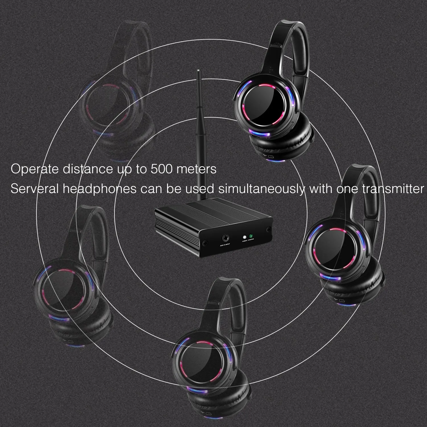 Дешевая продажа! 915 МГц и 863 RF бесшумная система диско-наушников беспроводной