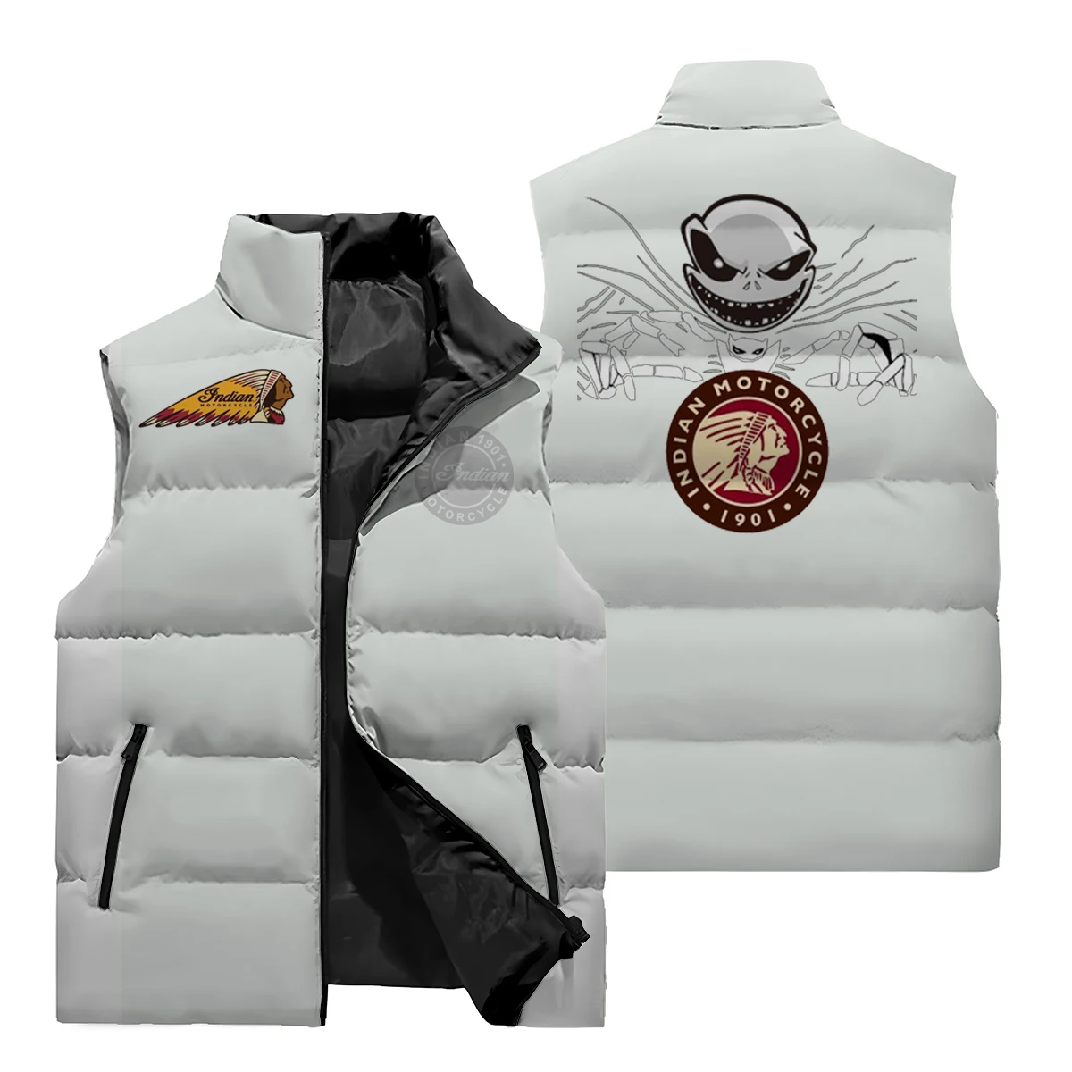 Уличный жилет Y2K Ghost Head с 3D принтом GNDIAN куртка большого размера спортивная рубашка