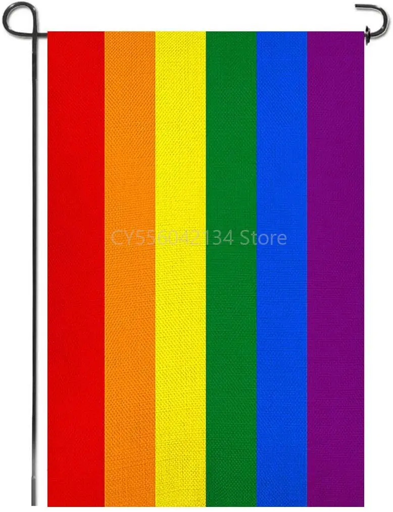 

Rainbow Pride Burlap Garden Flags Double Sided Premium Heavy Fabric Outdoor Yard Lawn Farmhouse