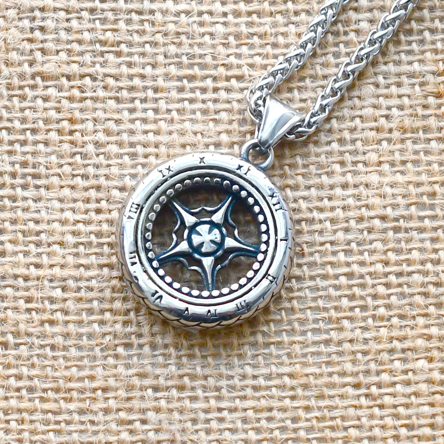 

Fashionable Men And Women Stainless Steel Tire Hip-hop Style Pendant Ring Twelve Constellation Character Necklace Jewelry