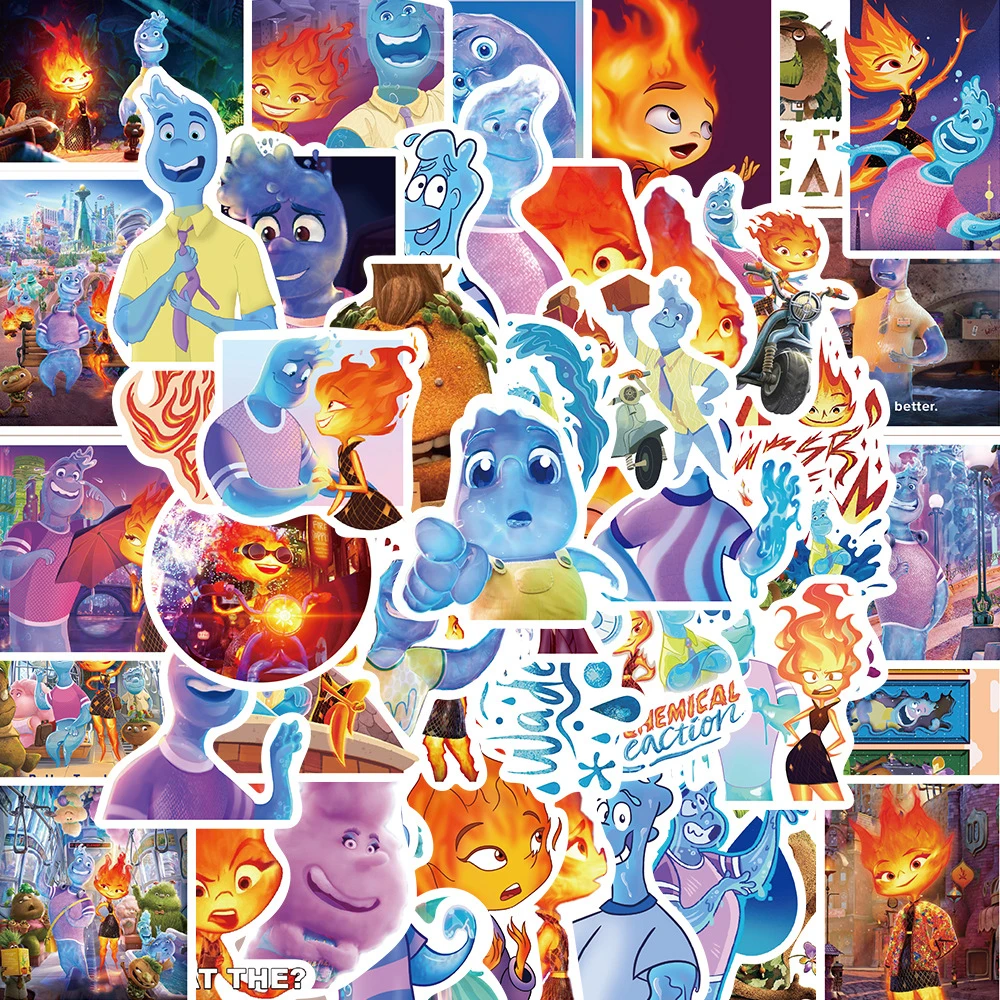 10/30/50Pcs Disney Movie Elementale Cartoon Anime Stickers Decalcomanie Laptop Car Valigia Moto Wall Decoration Sticker Giocattolo Per Bambini