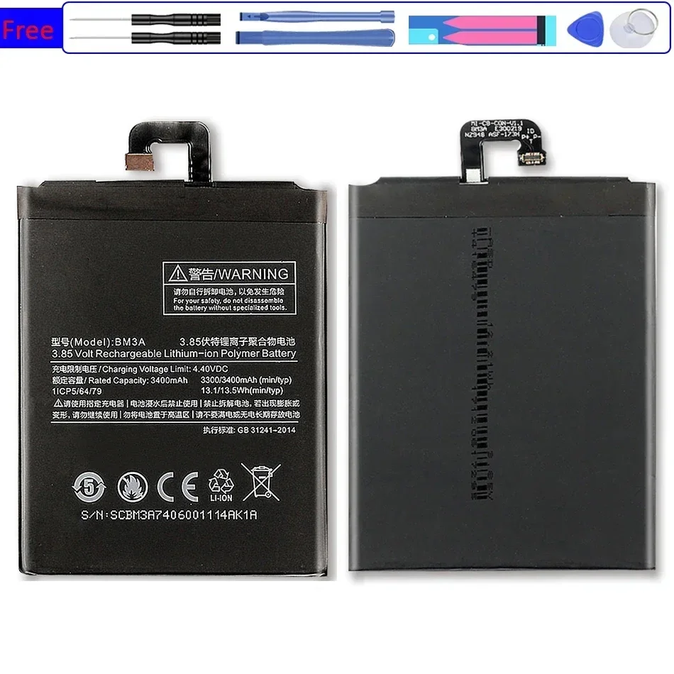 Аккумулятор для телефона большой емкости BM3A Xiaomi Note 3 3400 мАч с инструментами
