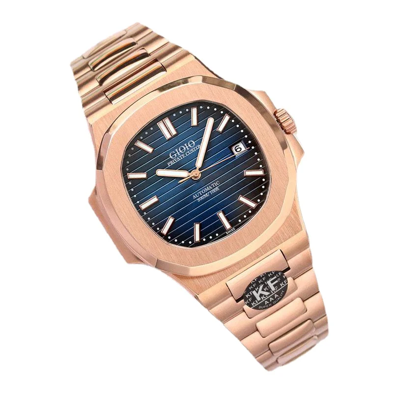 

men mechanical automatic watch black blue