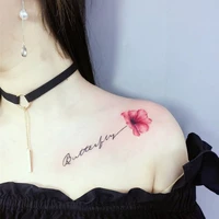 english alphabet flower small element temporary tattoo sticker waterproof women men fake tatoo chest neck arm body art tattoos