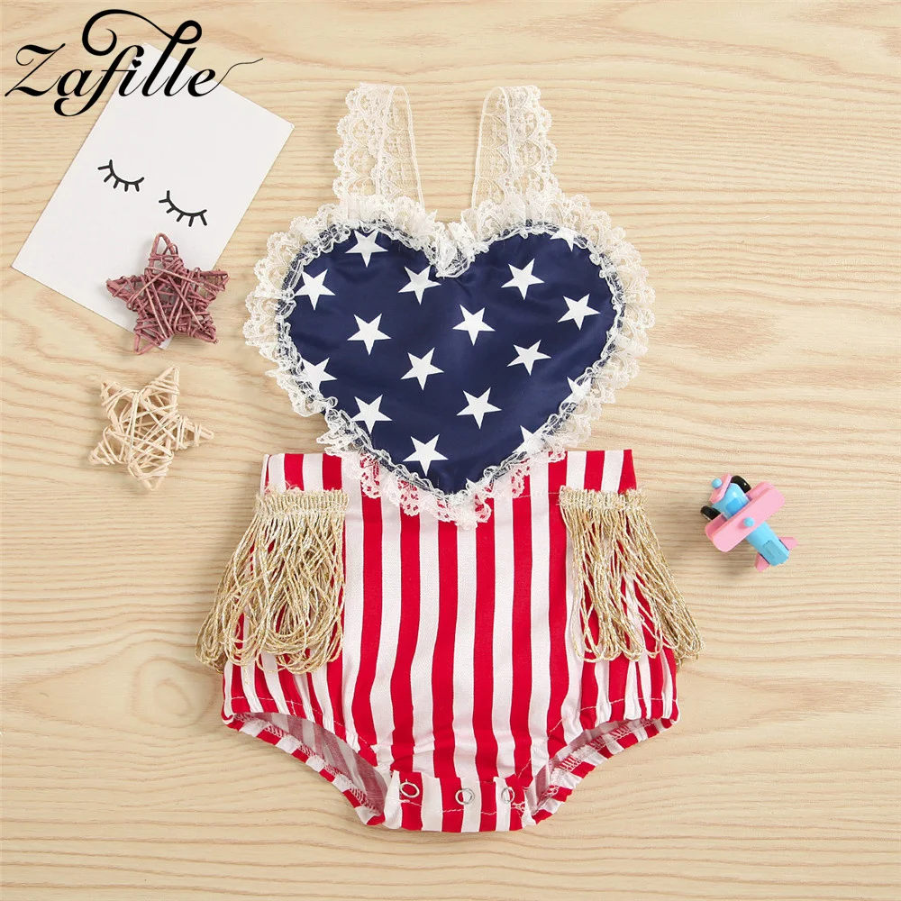 

Кружевные подтяжки ZAFILLE, боди для новорожденных, костюм 4 июля для младенцев, комбинезоны, детские комбинезоны для девочек, костюм для малышей