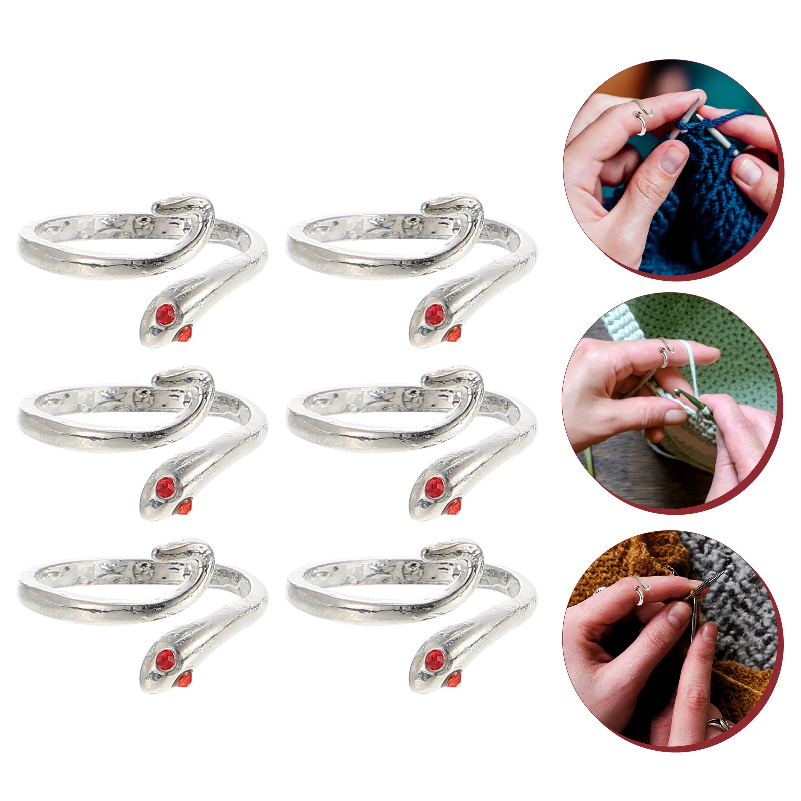 

Ring Knitting Crochet Loop Finger Rings Adjustable Yarn Thimble Guide Braided Open Sewing Tool Quiltingcrochetting Faster Diy