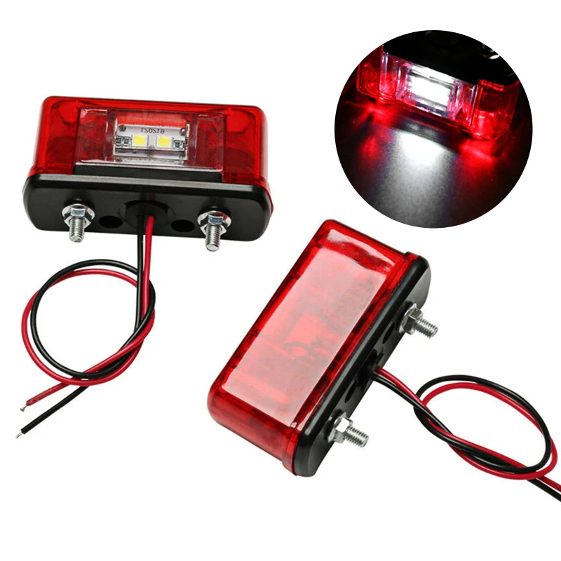 

2Pcs Car 4 LED License Plate Light Car Number Lamps for Lorry Truck Trailer Tail Light License Plate Lamp 10-30V Car Accessories