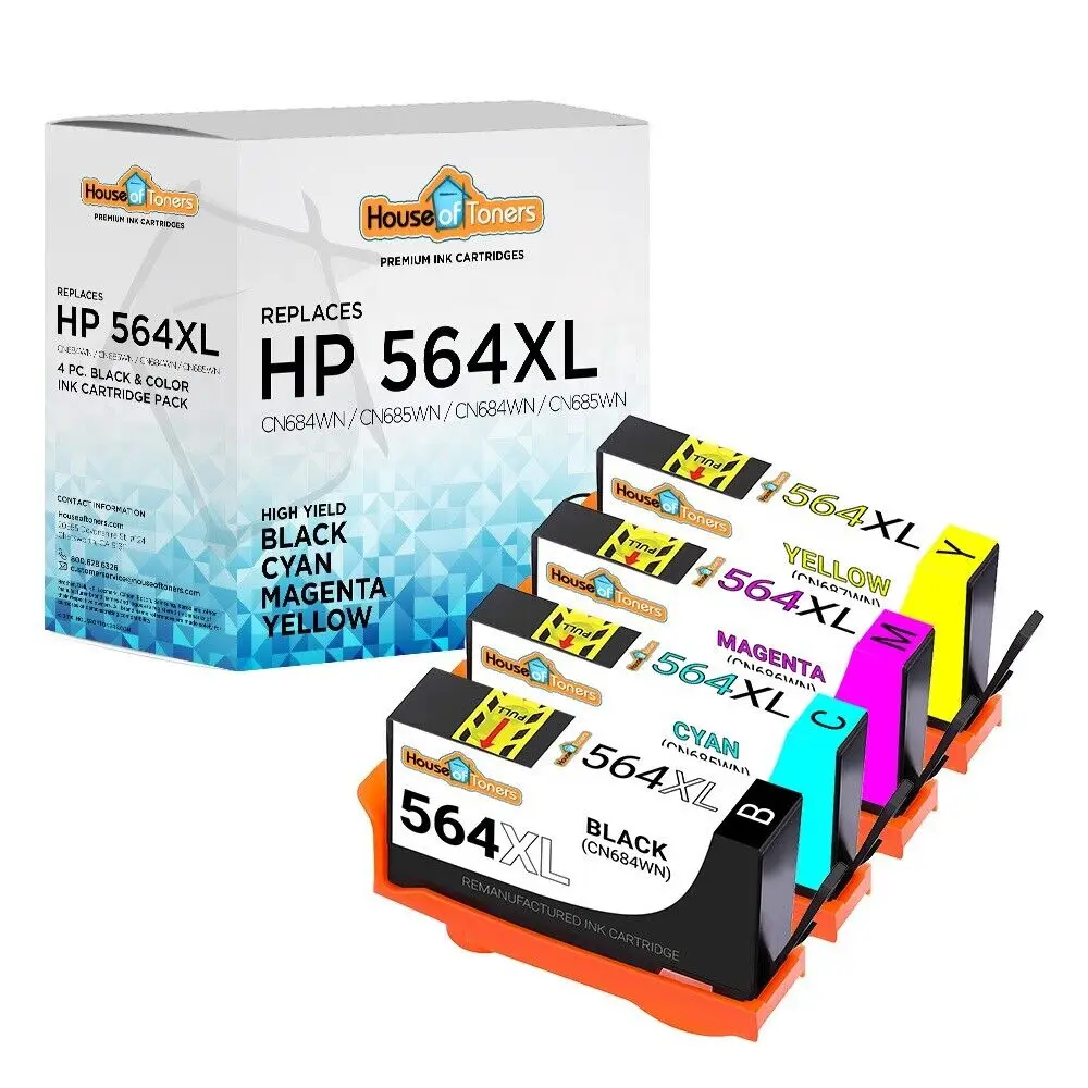 4-PK for HP 564XL CN684WN Photosmart 6510 6520 7510 7520 Printer