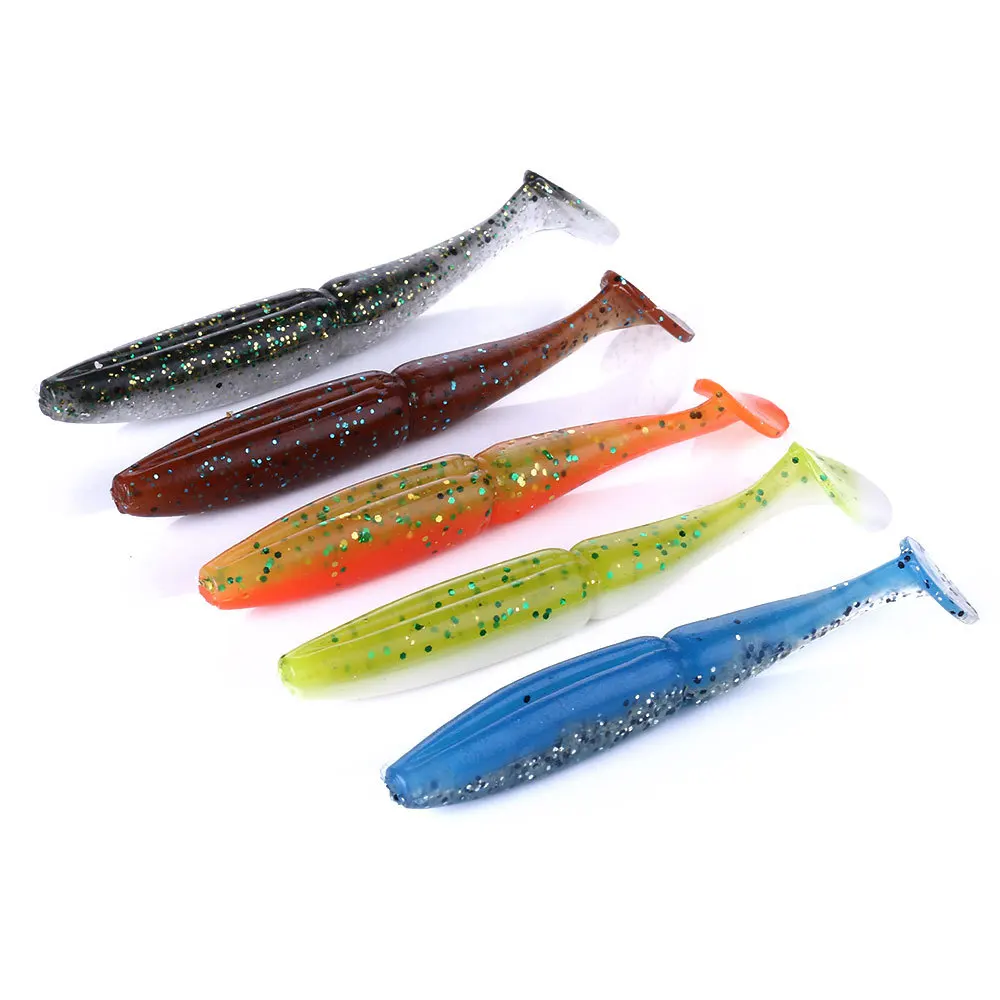 

5PCS/Lot 9.7g 10cm Wobblers Fishing Lures Easy Shiner Swimbait Silicone Soft Bait Double Color Carp Pike Artificial Soft Lure