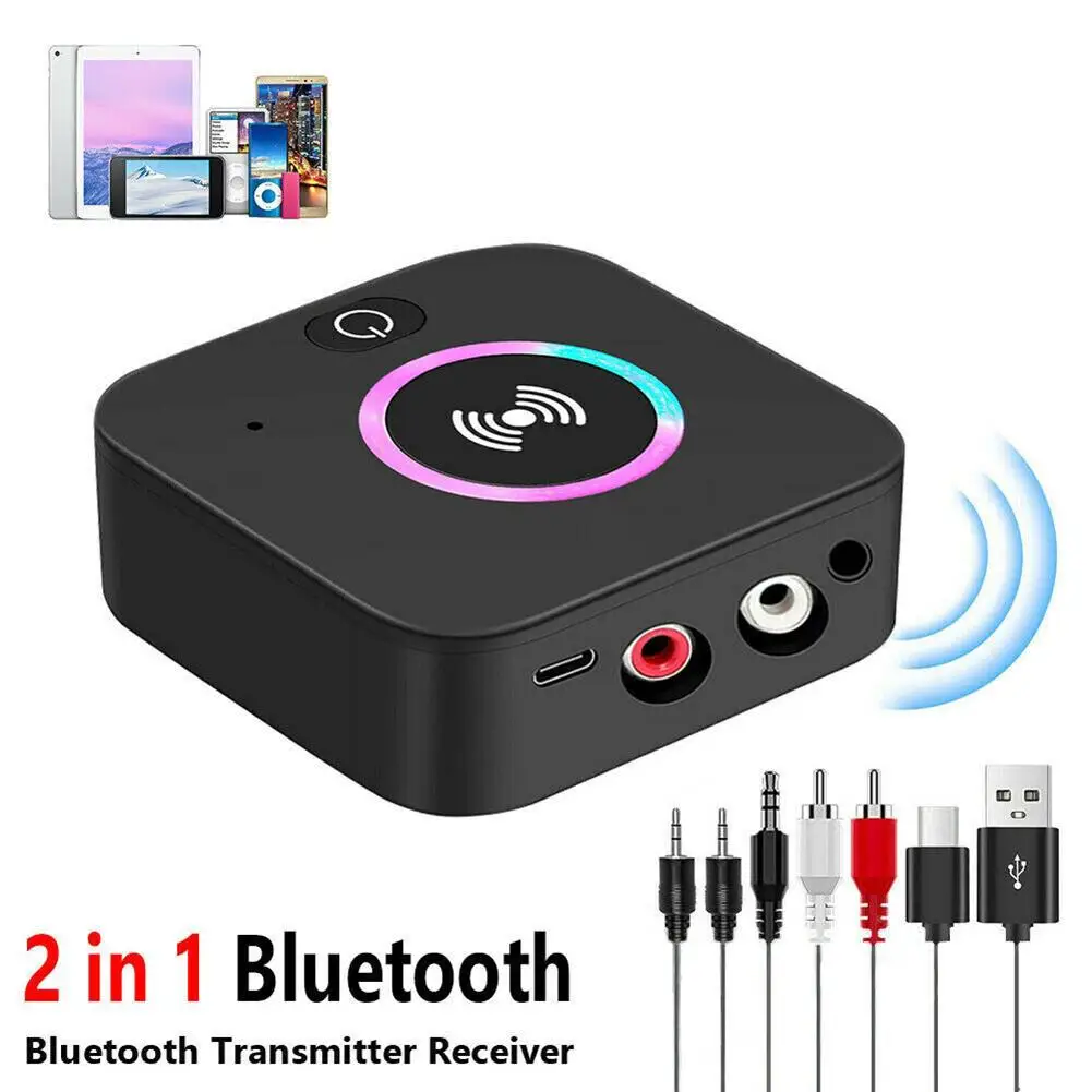 

1 Pcs 2-in-1 Bluetooth-compatible 5.0 Transmitter Receiver Wireless 3.5mm Aux 2 Rca Audio Adapter Hi-fi Music Speaker Wholesale