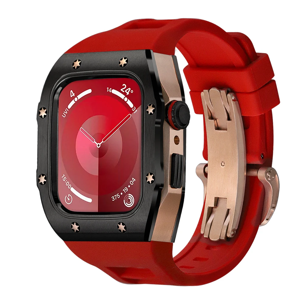 Роскошный золотой корпус из нержавеющей стали для модного комплекта силиконовый