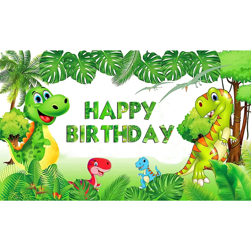 

Cartoon Primeval Forest Animals Tropical Backdrop Newborn Baby Shower 1st Wild One Birthday Party Banner Background Decorations