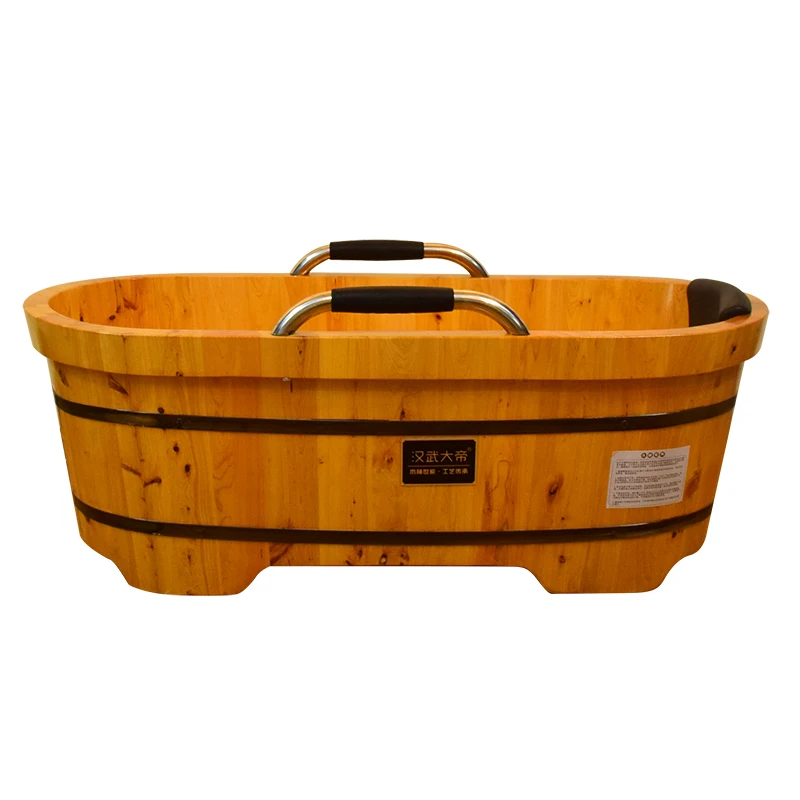 

Xk for the Elderly Bath Bucket Wooden Barrel Bath Bucket Adult Bath Barrel Old Use Solid Wood