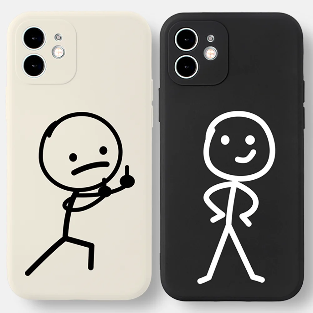

Cute Funny Couple Silicone Phone Case For iPhone 13 12 11 Pro Max Mini X Xs Xr 7 8 Plus SE 2020 Full Cover Coque Soft TPU Fundas