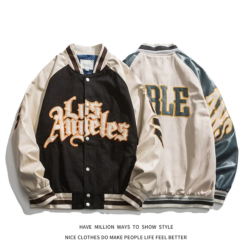 

2021 New Spring Autumn Embroidery Baseball Jacket Women's Coat Men's Couple Bomber Unisex Boyfriend Style Varsity Hiphop Street