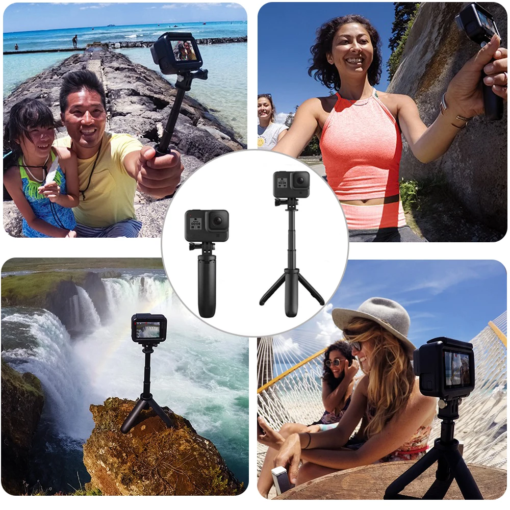 Foldable Tripod Portable Tripod Monopod for Go Pro  Hero11 10 9 Black Session Osmo Action Camera Accessories Mini Vlog Tripod images - 6