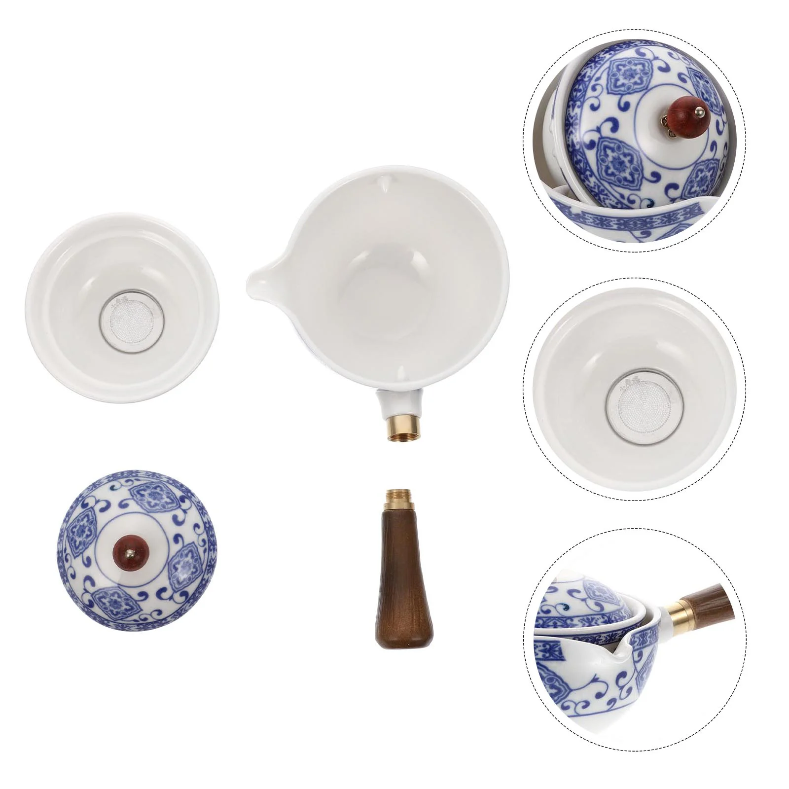 

1pc Ceramic Teapot Retro Style Tea Pot Handheld Tea Set Side Handle Teapot