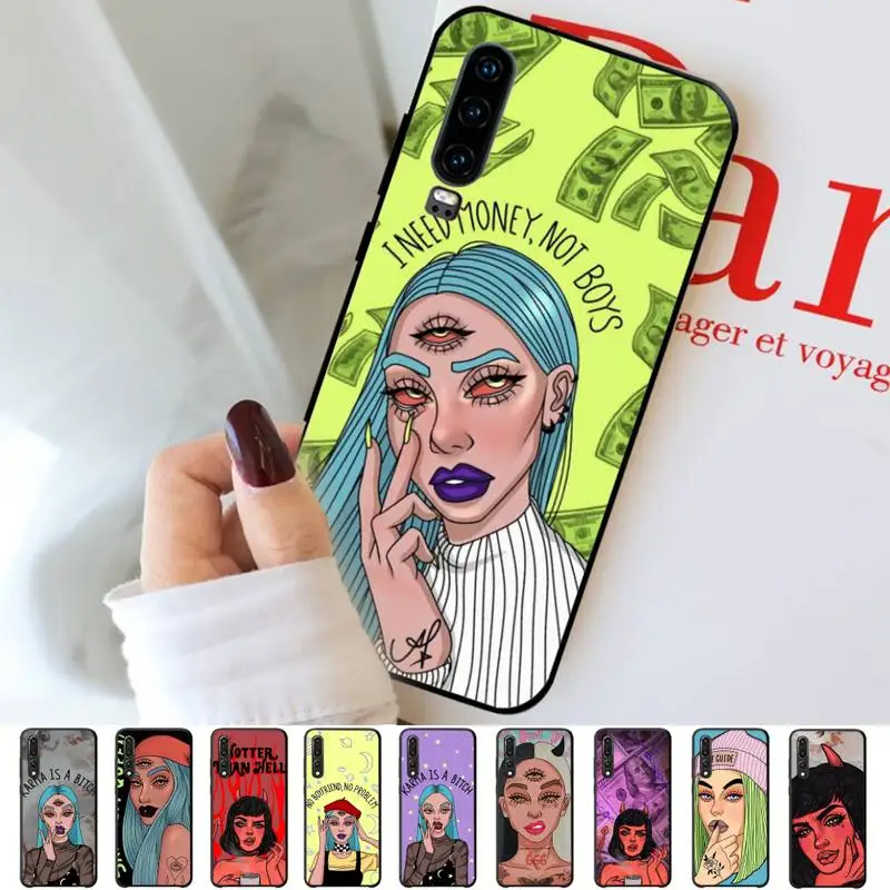 

Devil Woman Bad girl Phone Case for Huawei P30 40 20 10 8 9 lite pro plus Psmart2019
