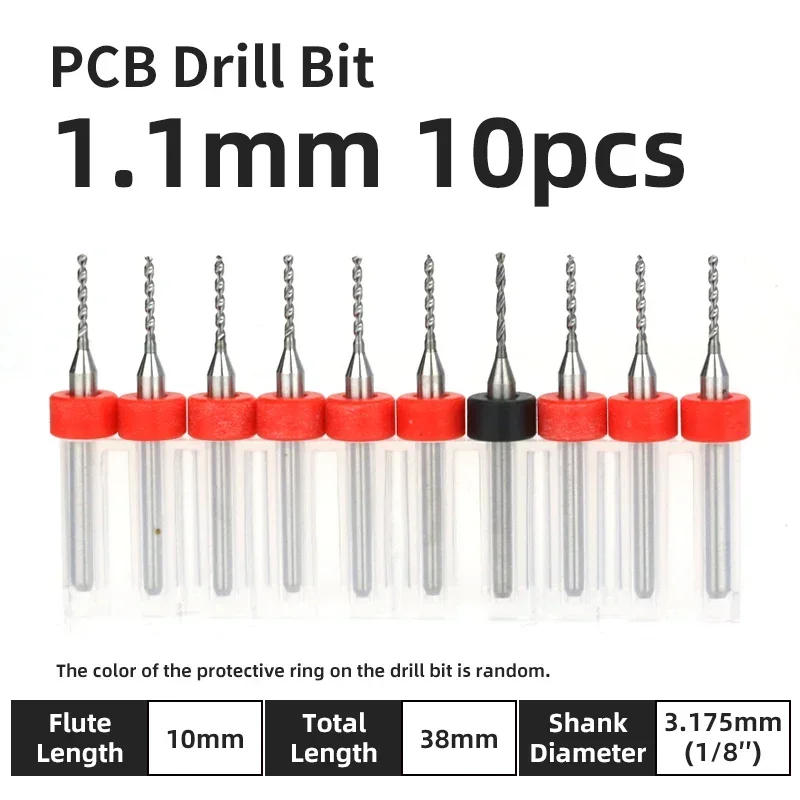 

10 шт. 0,6-1,5 мм мини-набор сверл для печатной платы, твердосплавные сверла с ЧПУ, сверла для печатных плат, 1/8 дюйма, инструмент для сверления металла с фиксированным хвостовиком