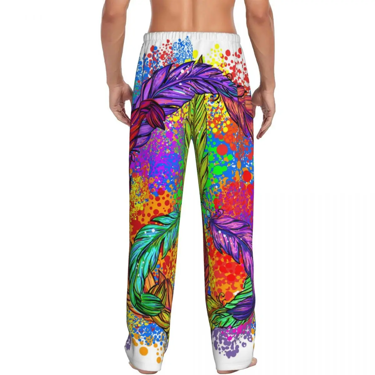 Хиппи перья Бохо мир и любовь Мужская Повседневная Пижама штаны для сна гостиная