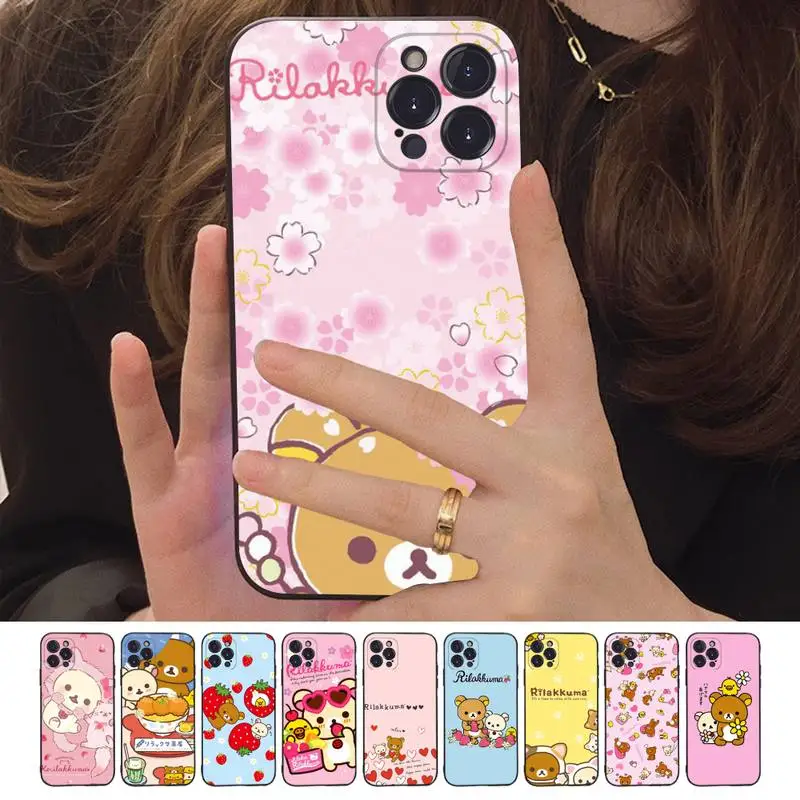 Милый чехол для телефона Rilakkuma iPhone 14 11 12 13 Mini Pro XS Max 6 7 8 Plus X XR SE 2020 |