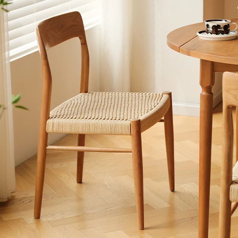 Accent Home Living Room Back Kitchen Chair Office Rattan Woven Walnut Ssillas Furniture Wkdc