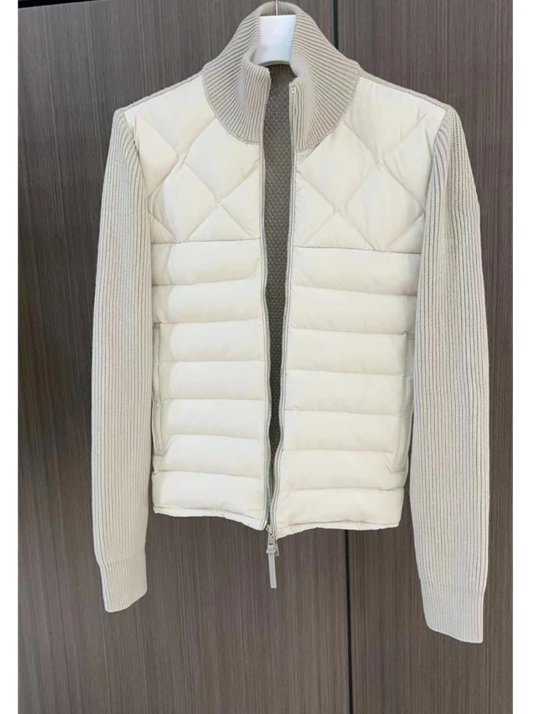 Мужской модный осенний кардиган шерстяные вязаные и пуховые куртки в стиле