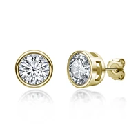 htotoh 925 silver white engagement stud earrings 1 ct sona diamond design ear buckle earrings women jewelry