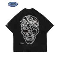 made extreme skulls graphic t shirts hip hop gothic mens t shirts harajuku woman tshirts oversized t shirt summer tops tees
