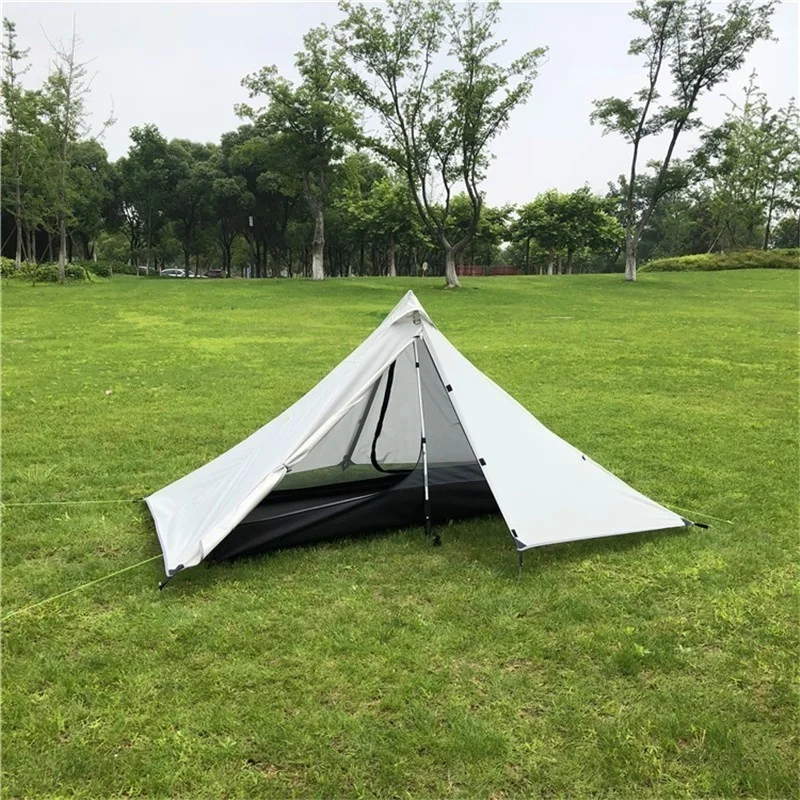 Double Layer Portable Waterproof Pyramid Tent Single Person Ultralight Rodless All Weather Outdoor Hiking Hunting Camping | Спорт и