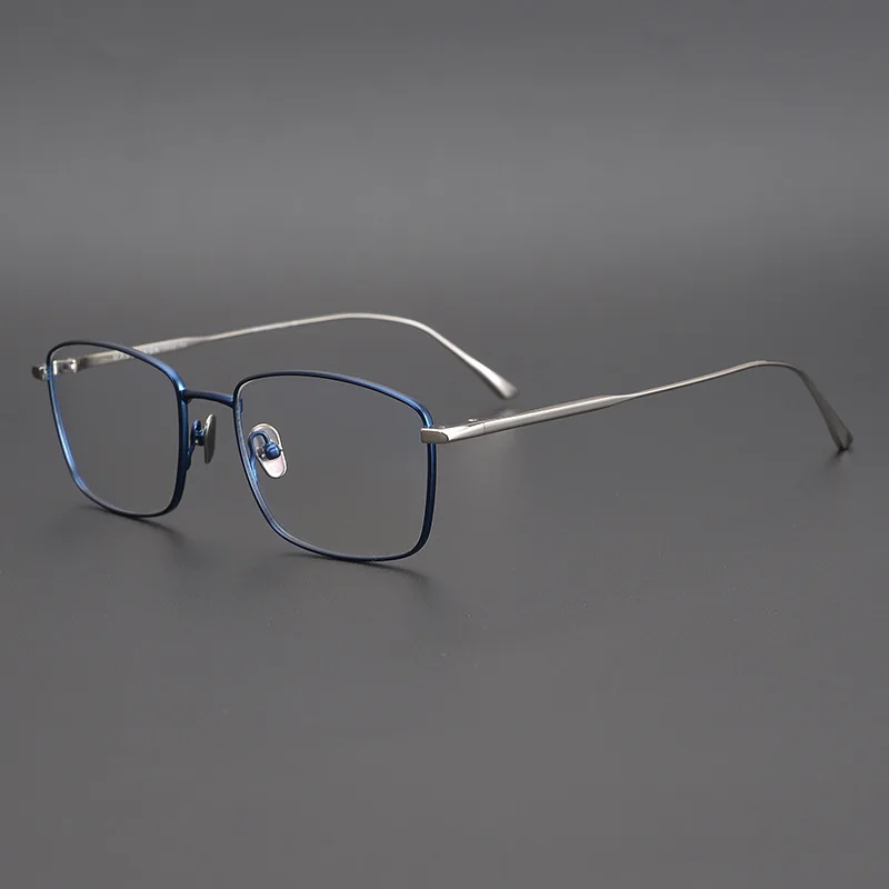 Zerosun Titanium Eyeglasses Glasses Frame Male Anti Blue -150 200 250 Myopia Men Gold Rectangle Ultralight Brand Spectacles
