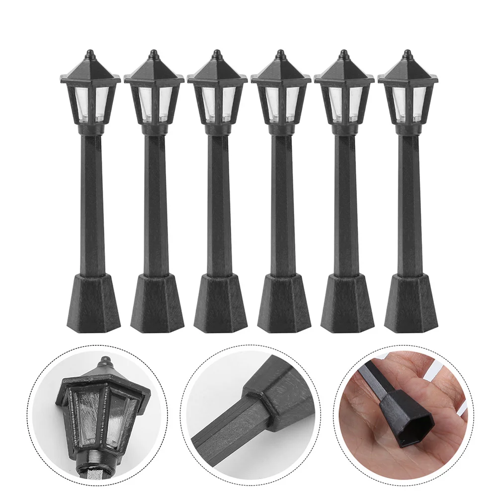 

Lamp Street Light Mini Miniature Post Decor Model Lights Landscape Lamps Micro Railway Figurine Train Garden Pathway Lantern