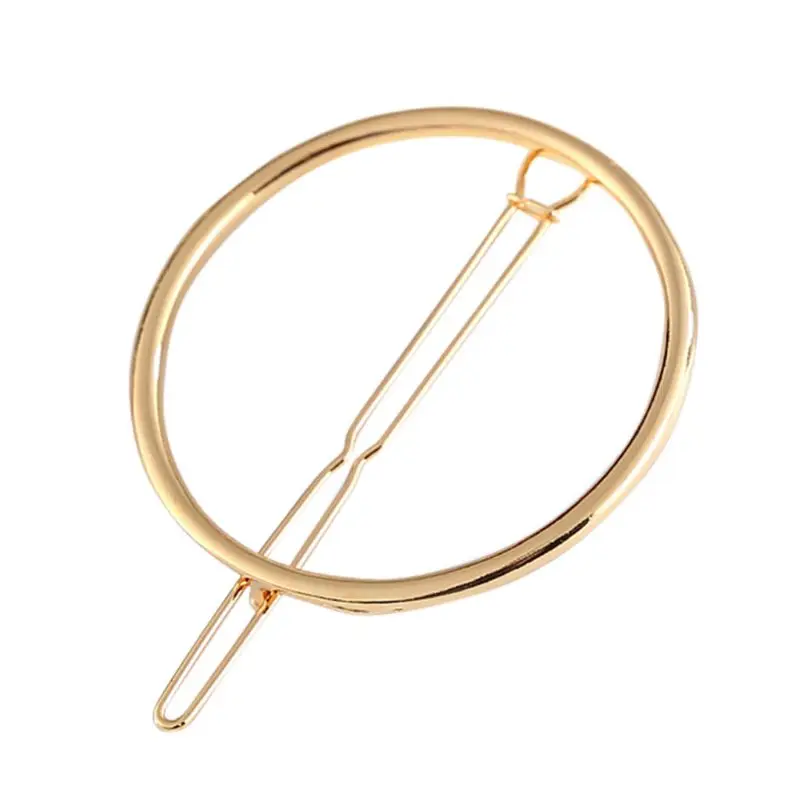 

1Pc Women Girls Metal Alloy Circle Hairgrip Barrette Round Shape Hair Clip